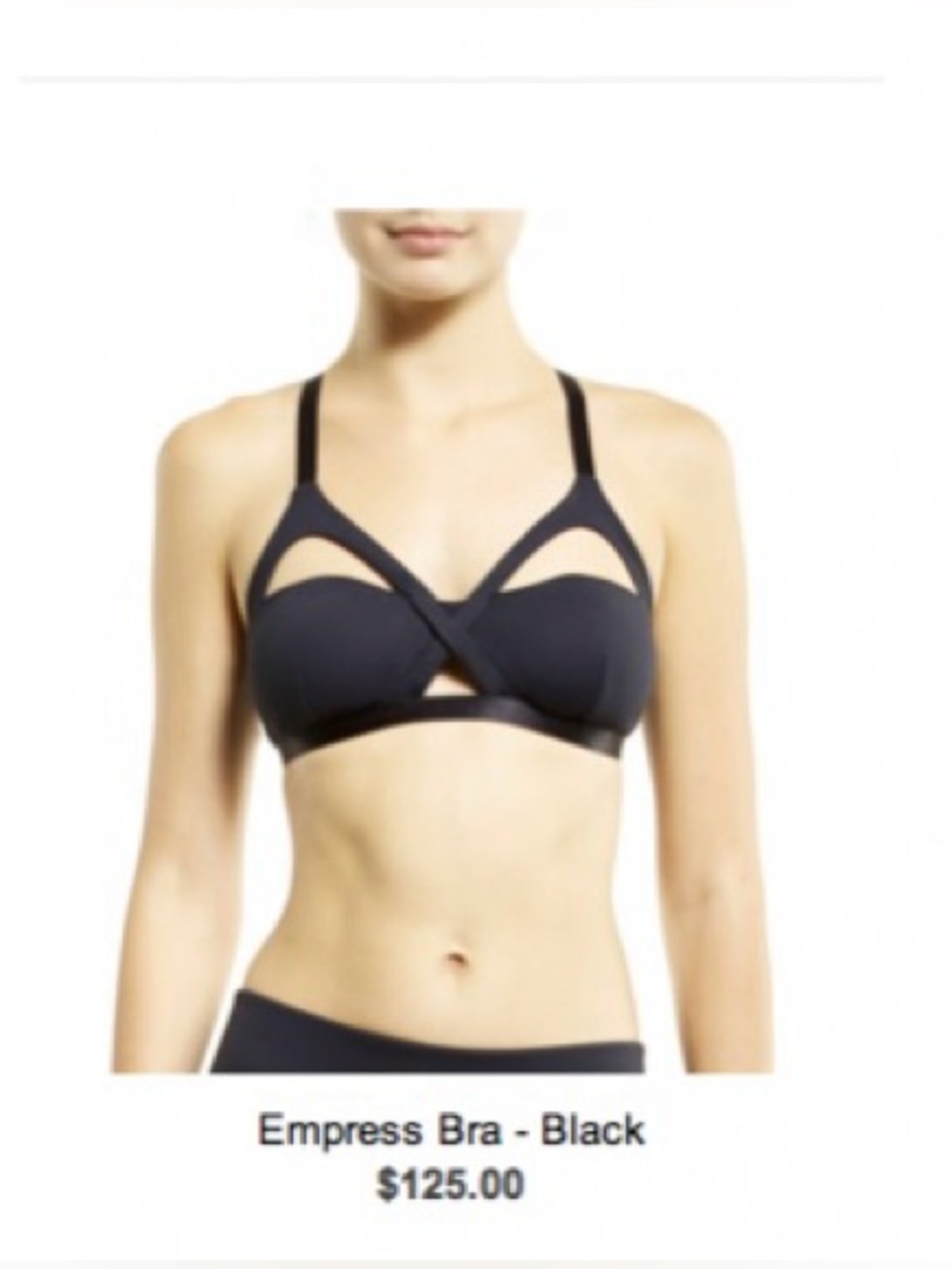 NWOT MICHI Empress bra with cutouts, black, M